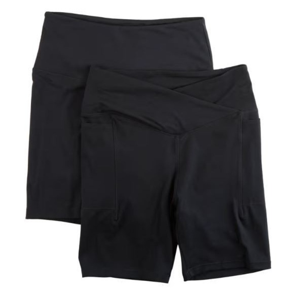 Danskin Women's 2‎ Pack Athletic 6.5" Inseam Bike Shorts Size XS Black 9885